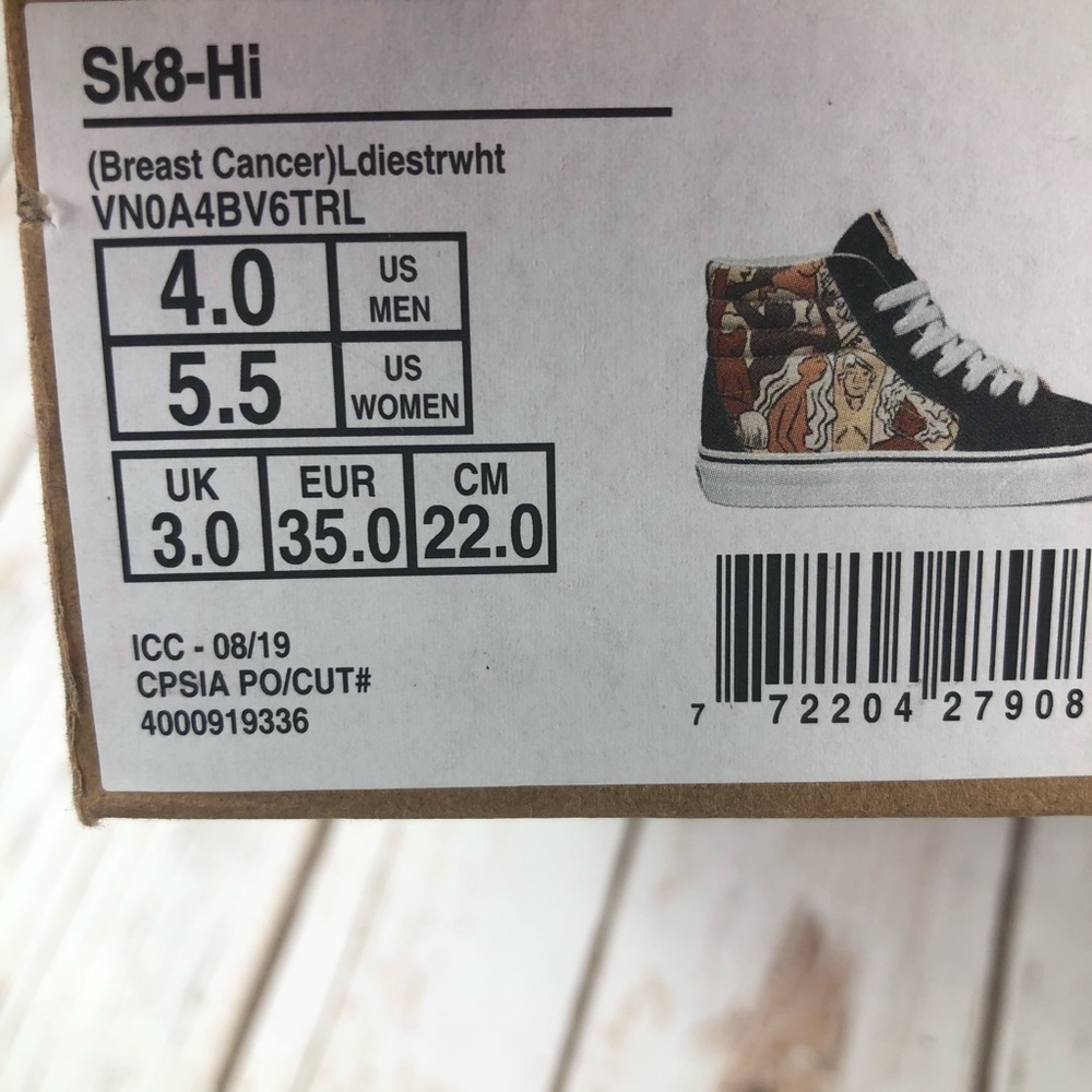 Vans Breast Cancer Awareness Sk8 Hi Shoes Nwt - Picture 12 of 12